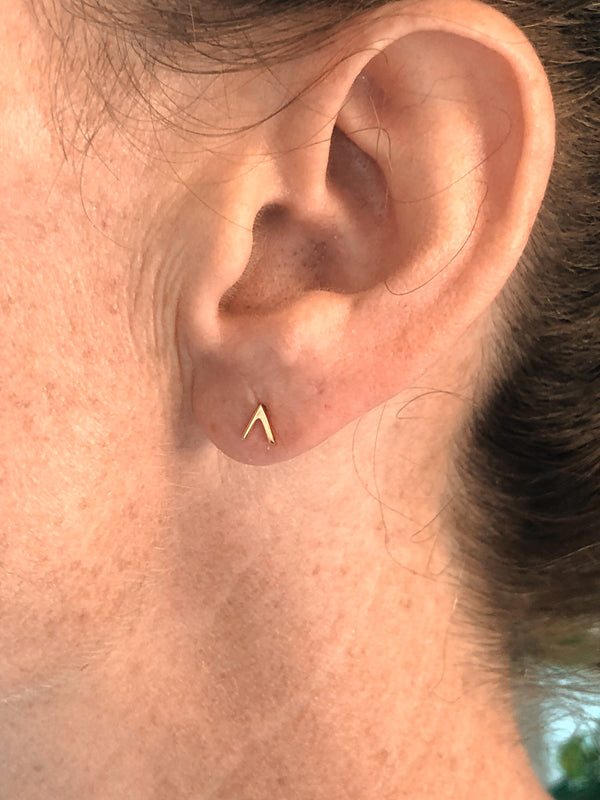 Isaiah Collection 14K Gold Plate Brightly Polished Arrow Studs