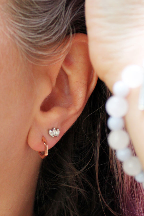 James Collection 14K Rose Gold Plate 12mm Heptagon Huggie Hoop Earrings