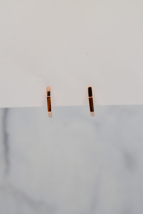 James Collection 14K Rose Gold Plate 12mm Heptagon Huggie Hoop Earrings