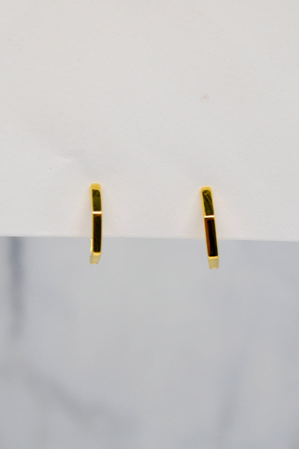 James Collection 14K Gold Plate 12mm Heptagon Huggie Earrings