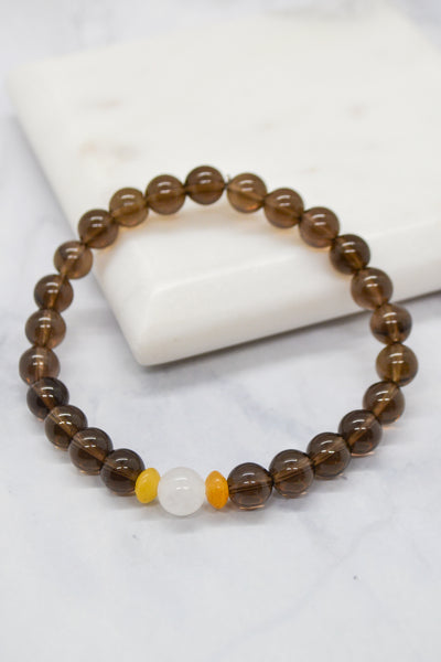 Men's Collection White Rhodium 8mm Smokey Bracelet