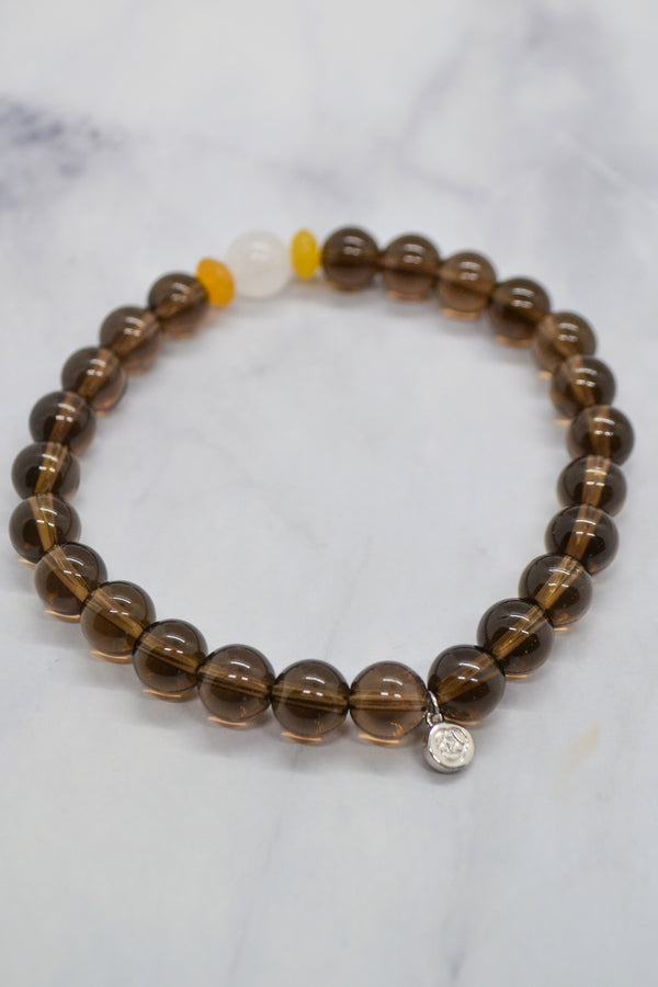 Men's Collection White Rhodium 8mm Smokey Bracelet