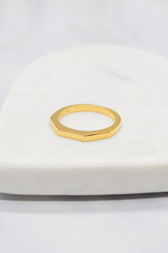 James Collection 14K Gold Plate Faceted Shank Brightly Polished Ring