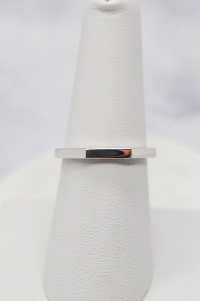 James Collection White Rhodium Plate Faceted Shank Brightly Polished Ring