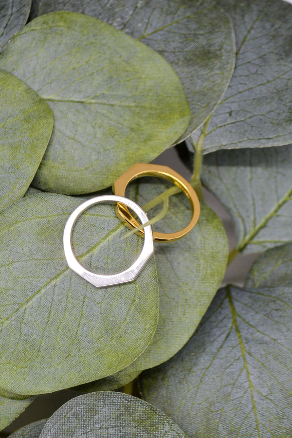 James Collection 14K Gold Plate Faceted Shank Brightly Polished Ring