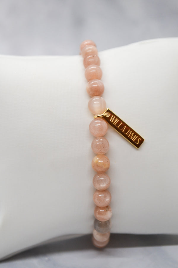 Confidence and Self-Esteem 14K Plate Polished Sunstone Stretch Bracelet