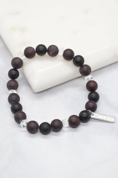 SSCA White Rhodium Plate Multi-gem Stretch Bracelet