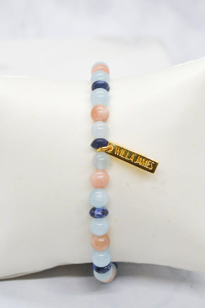 Overcomer Collection 14K Gold Plate Multi-gem Stretch Bracelet