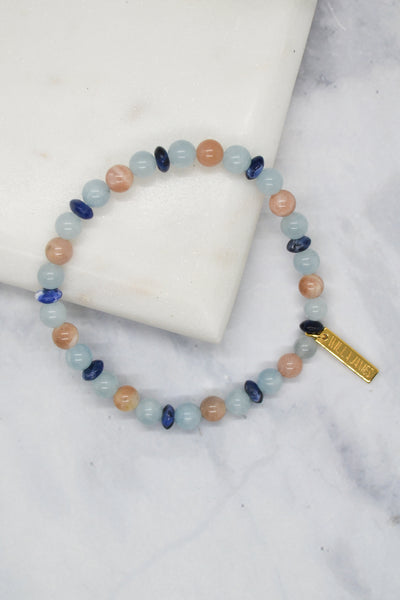 Overcomer Collection 14K Gold Plate Multi-gem Stretch Bracelet