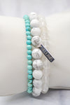 Tranquil Mind and Serenity White Rhodium Plate Set of 3 Bracelets