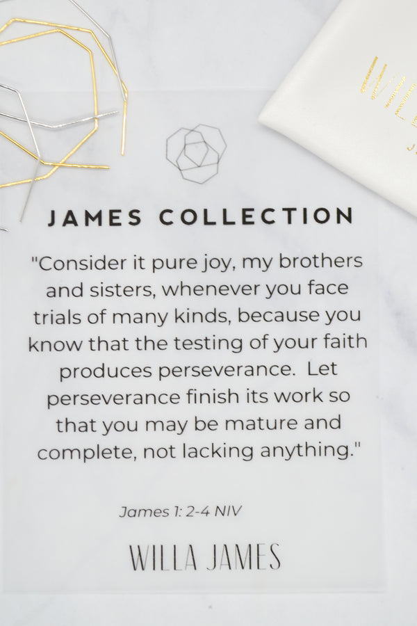 James Collection 14K Gold Plate Heptagon Wire Threader Earrings