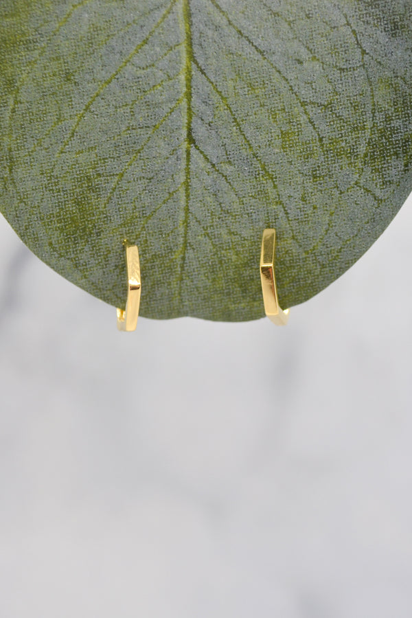 James Collection 14K Gold Plate 12mm Heptagon Huggie Earrings
