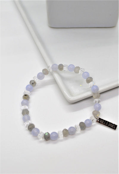 Grief and Comfort White Rhodium Plate Multi-gem Single Bracelet