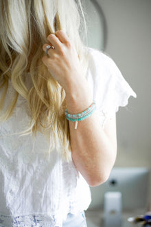 Strength and Courage 14K Gold Plate Amazonite Set of 3 Bracelets