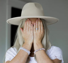 Peace and Freedom White Rhodium Plate Matte Pink Zebra Jasper Stretch Bracelet