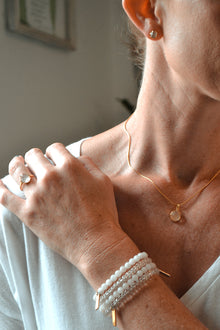 Corinthians Collection 14K Gold Plate 15” + 2” Extender 7-Sided Rose Quartz Rose Cut Pendant Necklace