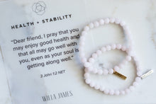 Health and Stability 14K Gold Plate Matte Rose Quartz Stretch Bracelet