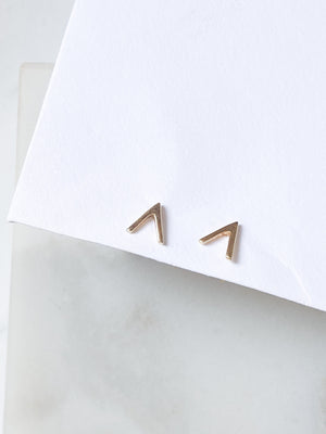 Isaiah Collection 14K Gold Plate Brightly Polished Arrow Studs