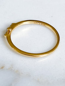 Isaiah Collection 14K Gold Plate Petite White Topaz Cross Ring