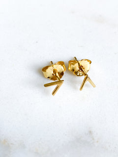 Isaiah Collection 14K Gold Plate Brightly Polished Arrow Studs