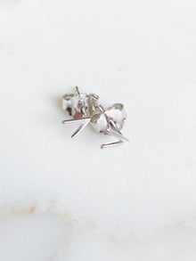 Isaiah Collection White Rhodium Plate Brightly Polished Arrow Studs