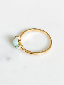 Ecclesiastes Collection 14K Gold Plate Sterling Silver Triple Marquise Amazonite Ring