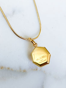 Corinthians Collection 14K Gold Plate 15” + 2” Extender 7-Sided Clear Quartz Rose Cut Pendant Necklace