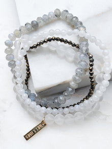 Provision and Protection 14K Gold Plate Labradorite Set of 4 Bracelets