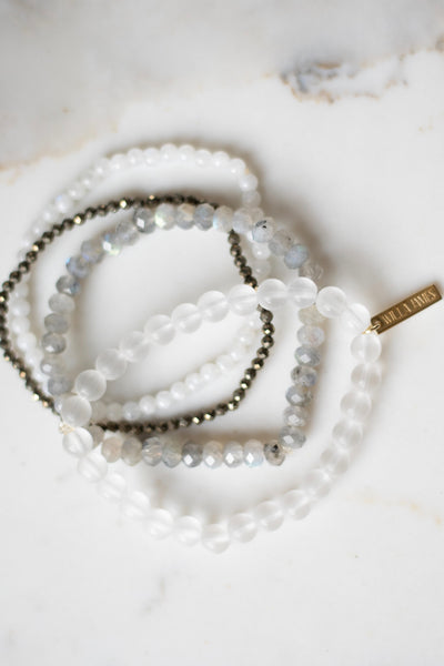 Provision and Protection 14K Gold Plate Labradorite Set of 4 Bracelets