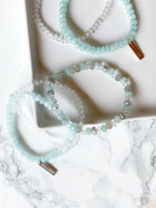 Strength and Courage 14K Gold Plate Amazonite Set of 3 Bracelets
