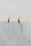 James Collection 14K Gold Plate 12mm Heptagon Huggie Earrings