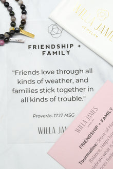 Friendship and Family 14K Plate 6mm Tourmaline Stretch Bracelet