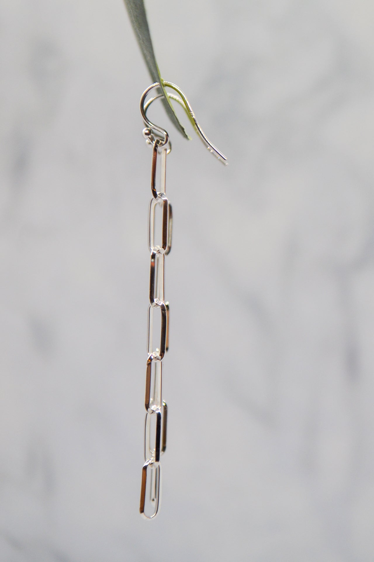 White Rhodium Dipped Brass Chain with Leather Belt Fringe