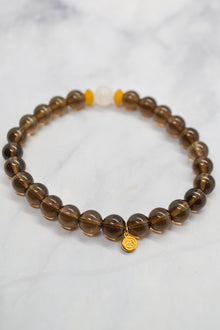 Men's Collection 14K Gold Plate Smokey Quartz Bracelet