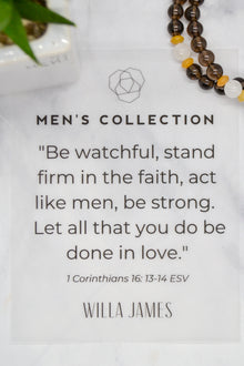 Men's Collection 14K Gold Plate Smokey Quartz Bracelet