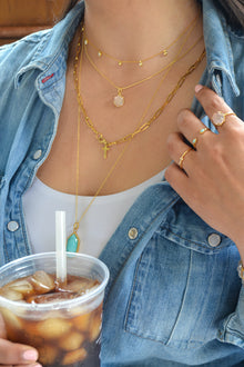 Isaiah Collection 14K Gold Plate Petite White Topaz Cross Ring