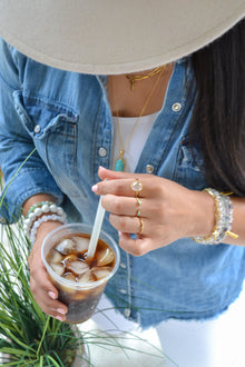 Isaiah Collection 14K Gold Plate Petite White Topaz Cross Ring