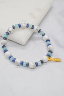 New Beginnings 14K Gold Plate Howlite, Aventurine and Amazonite Bracelet