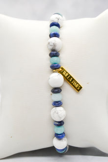 New Beginnings 14K Gold Plate Howlite, Aventurine and Amazonite Bracelet