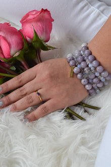 Matthew Collection 14K Gold Plate Petite East/West Amethyst Baguette Stack Ring