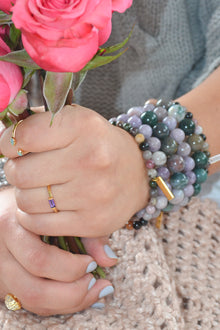 Matthew Collection 14K Gold Plate Petite East/West Amethyst Baguette Stack Ring