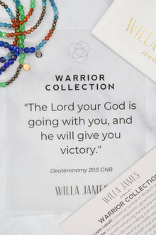 Warrior Collection White Rhodium Plate Set of 3 Multi-Gem Bracelets