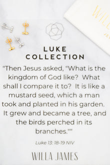 Luke Collection 14K Gold Plate Plate Petite 3 Bead Bar Stud Earrings