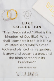 Luke Collection White Rhodium Plate Polished Petite Beaded Stack Ring