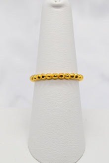 Luke Collection 14K Gold Plate Polished Petite Beaded Stack Ring
