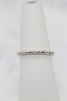 Luke Collection White Rhodium Plate Polished Petite Beaded Stack Ring