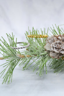 Luke Collection 14K Gold Plate Polished Petite Beaded Stack Ring