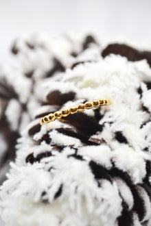 Luke Collection 14K Gold Plate Polished Petite Beaded Stack Ring