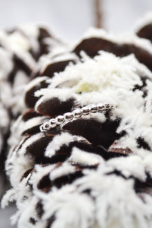 Luke Collection White Rhodium Plate Polished Petite Beaded Stack Ring