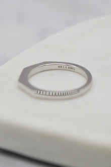 James Collection White Rhodium Plate Faceted Shank Brightly Polished Ring